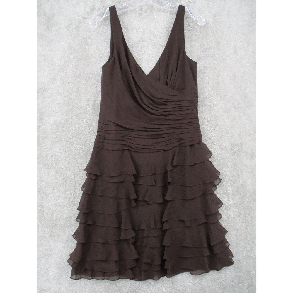 Kay Unger New York Dress 10 Silk Ruffle Tiered Cocktail Mini Babydoll‎ Evening